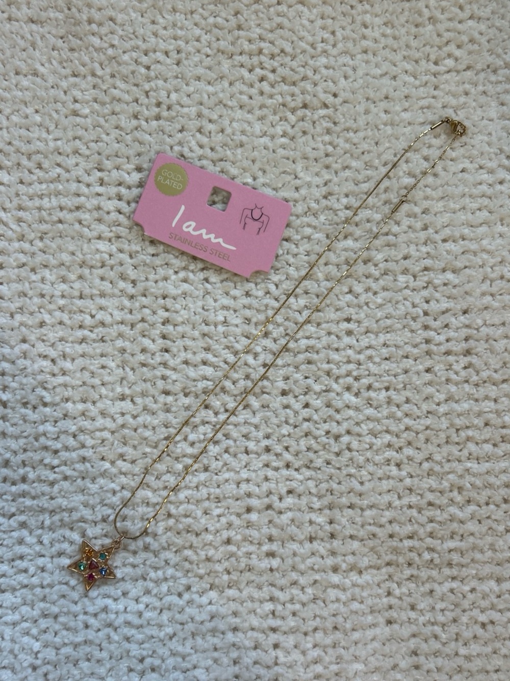 Gold Rhinestone Star Pendant Necklace ⭐️💎